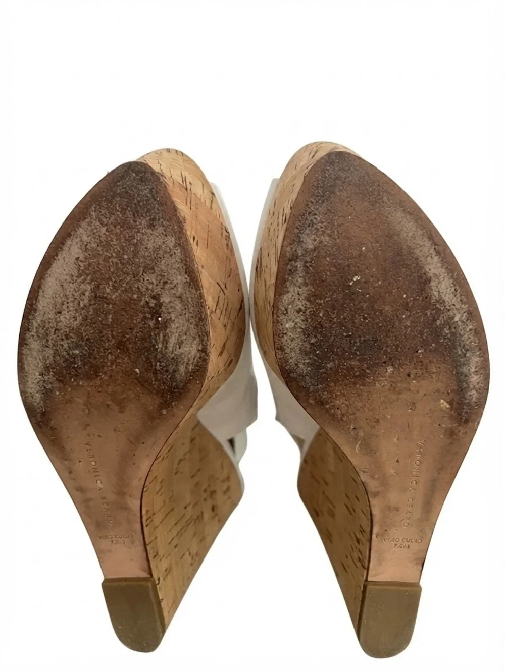 Veronica Beard Coconut Leather Dali Peep Toe Wedge heels, sz 7.5 slingback